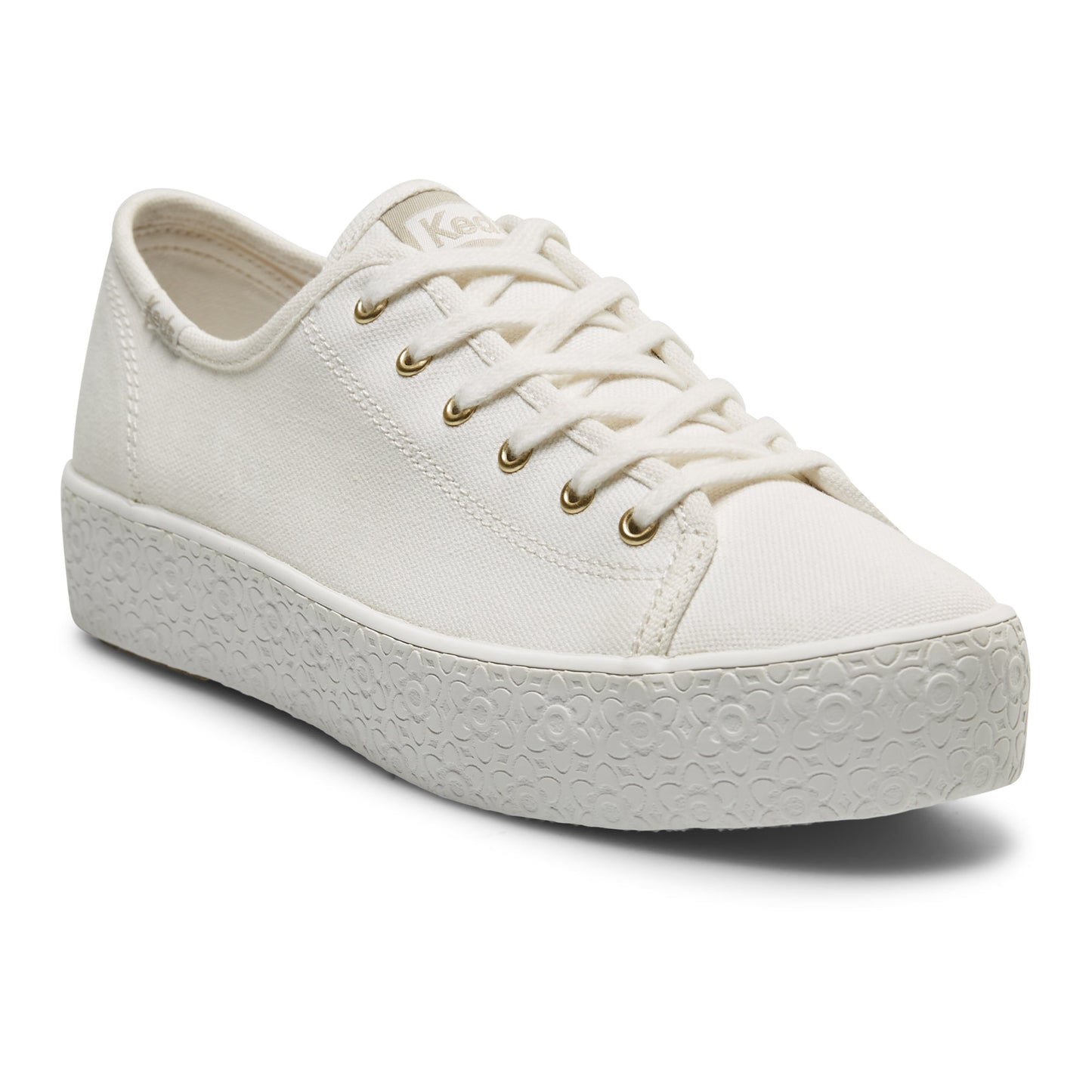 Keds Women's Triple Kick Cnvs Emboss Foxing--Snw-Snow White
