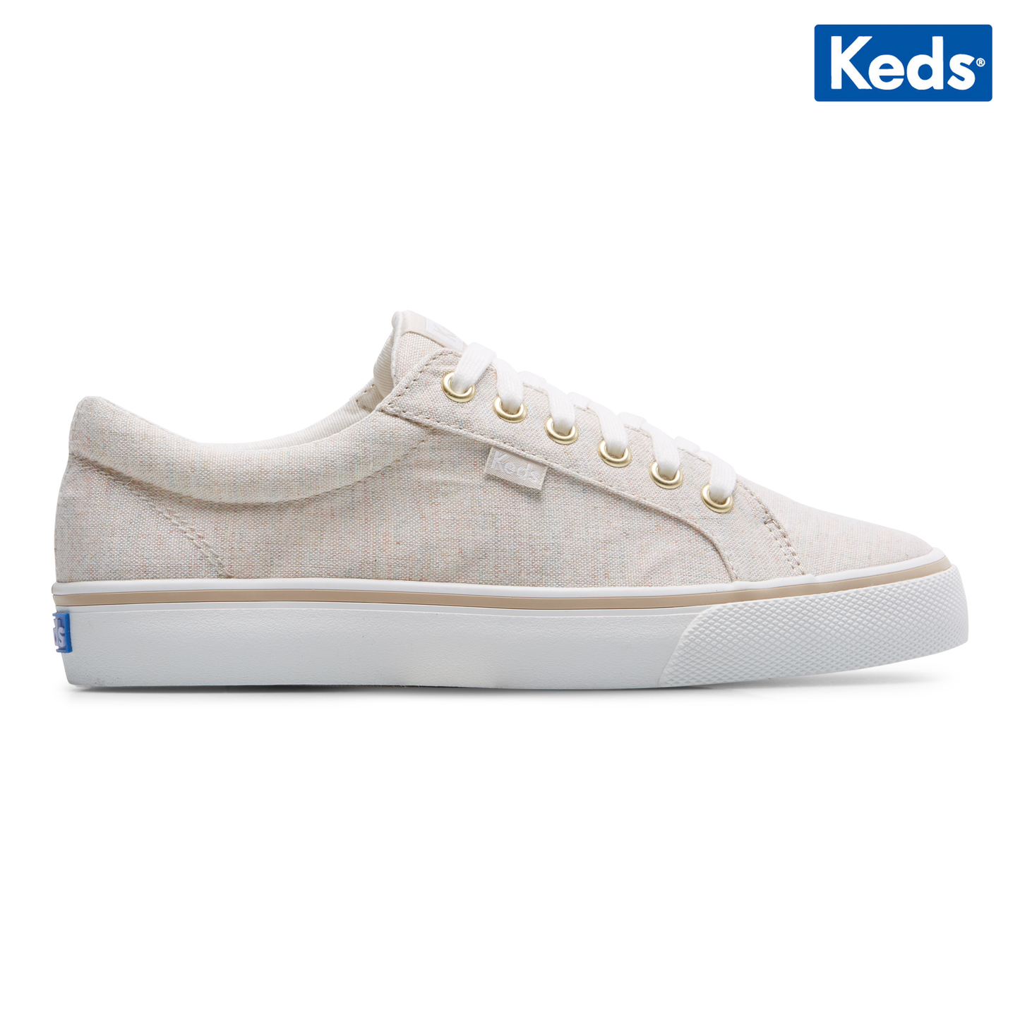 Keds Women's Jump Kick Linen Fleck Lace Up Sneaker Oatmeal (WF66953)