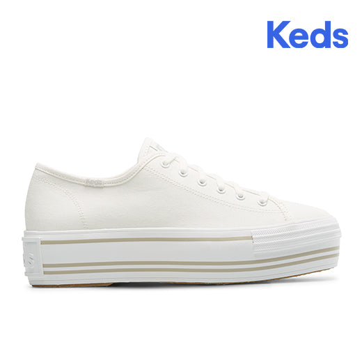 Keds Women's Triple Up Canvas Patchwork Fox--Wht-White
