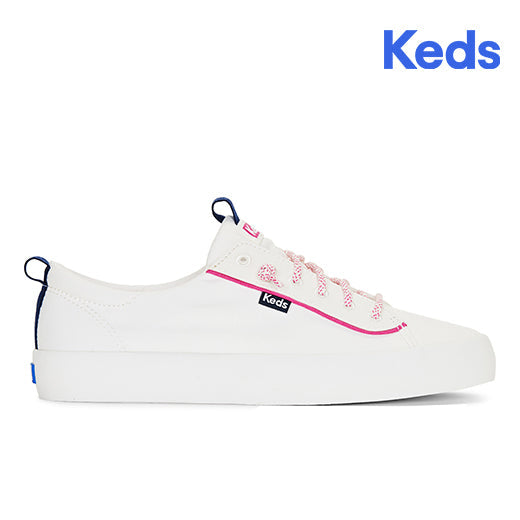 Keds Women's Kickback Canvas Piping--Wmlt-White/Multi