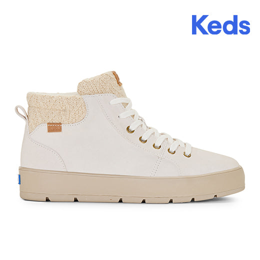 Keds Women's Tahoe Suede Cable Knit--Oat-Oatmeal