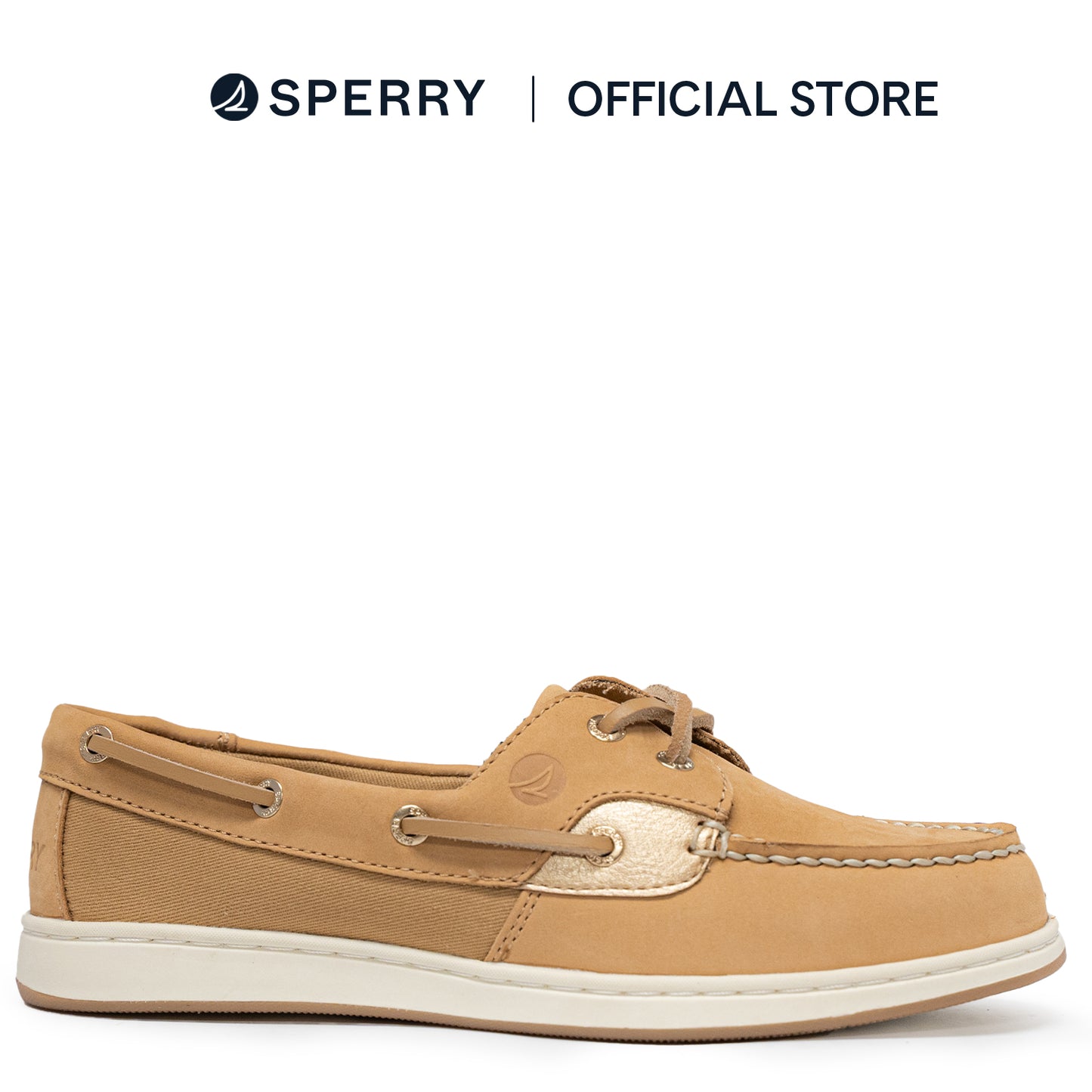 Sperry Women's Coastfish 2 Eye Boat Shoes - Tan/Gold (25F02402)
