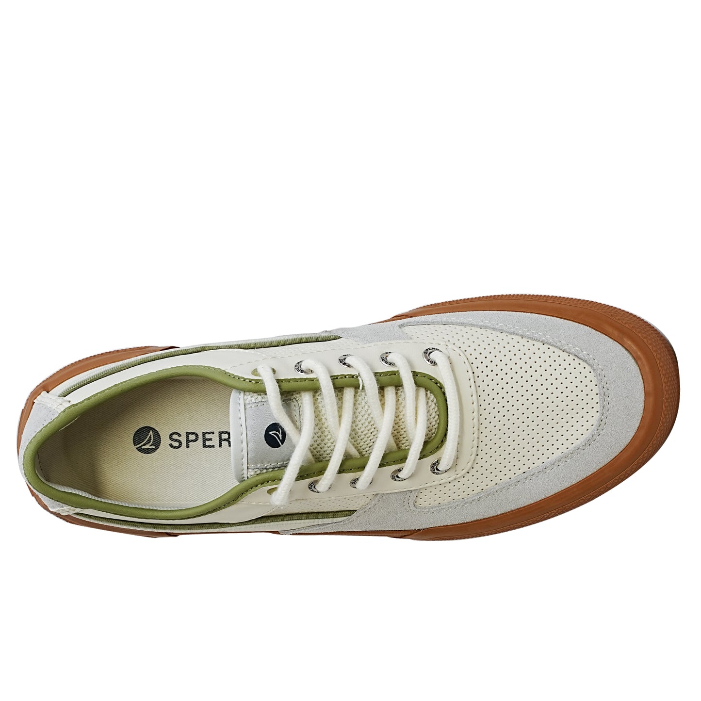 Sperry Men's Soletide Leather Sneakers - Offwhite/Sage/Blue (25F03491)