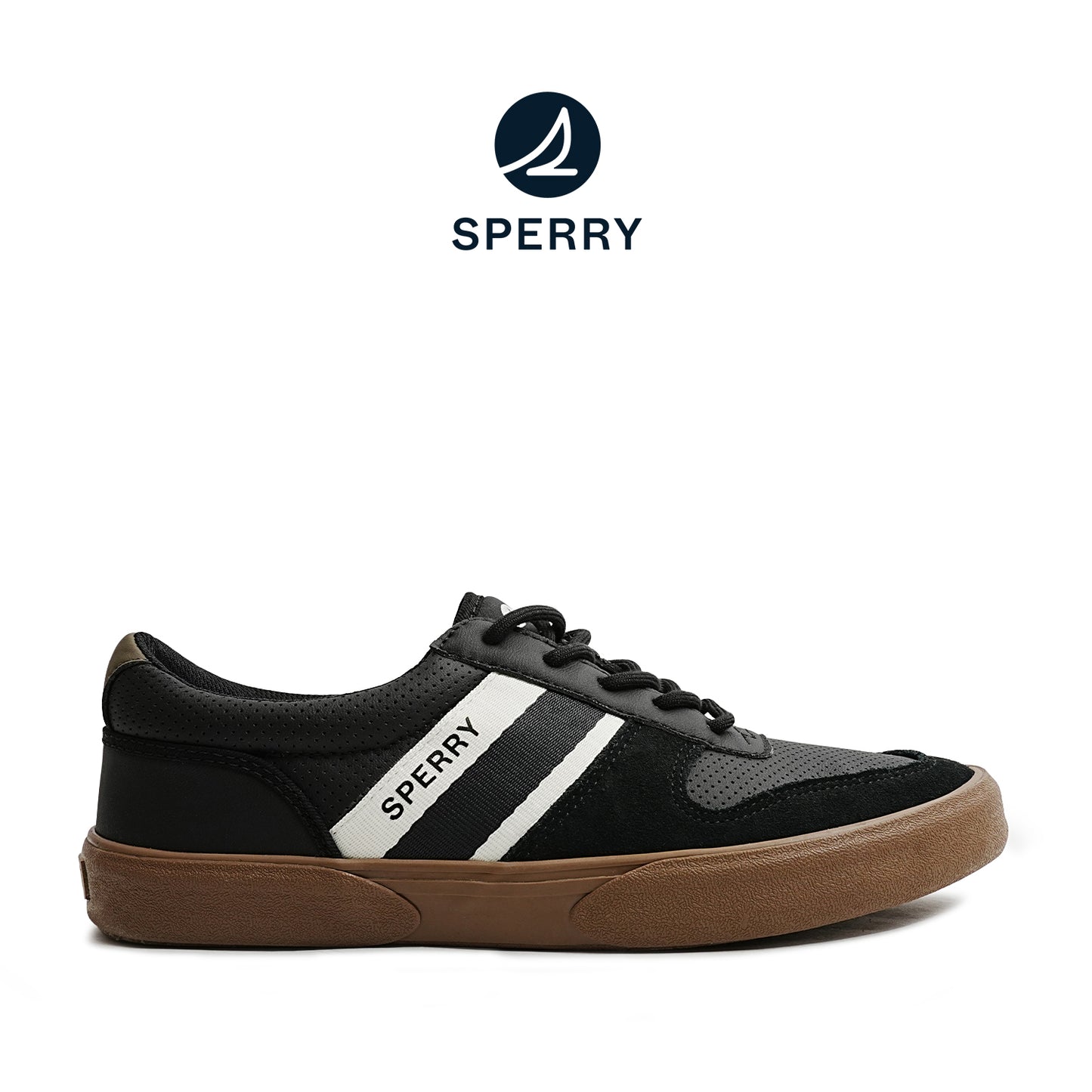 Sperry Men's Halyard Retro II Sneakers - Black/Gum (25F05891)