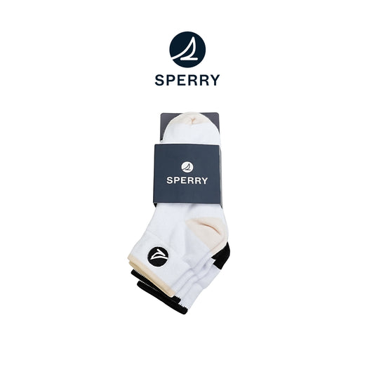 Sperry 2• In• 1 Ankle Socks Accents - Black/Light Peach (25F65662)