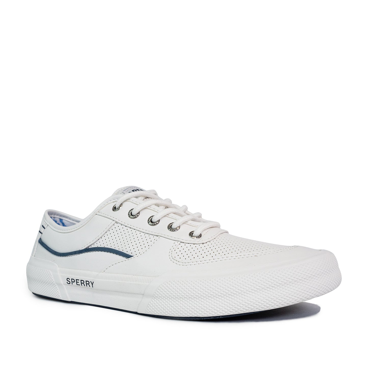 Sperry Men's Soletide Leather Sneakers - Off White/Blue Wave (25S00391)