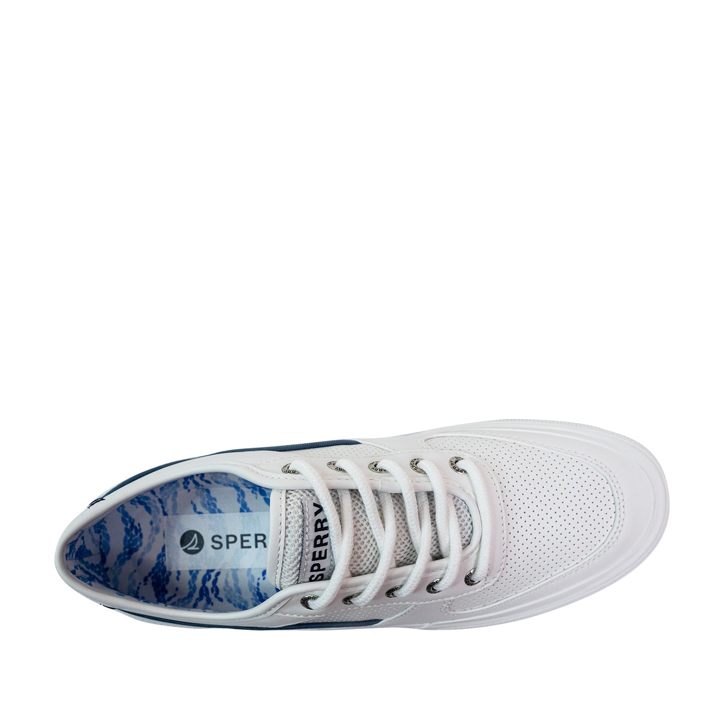 Sperry Men's Soletide Leather Sneakers - Off White/Blue Wave (25S00391)