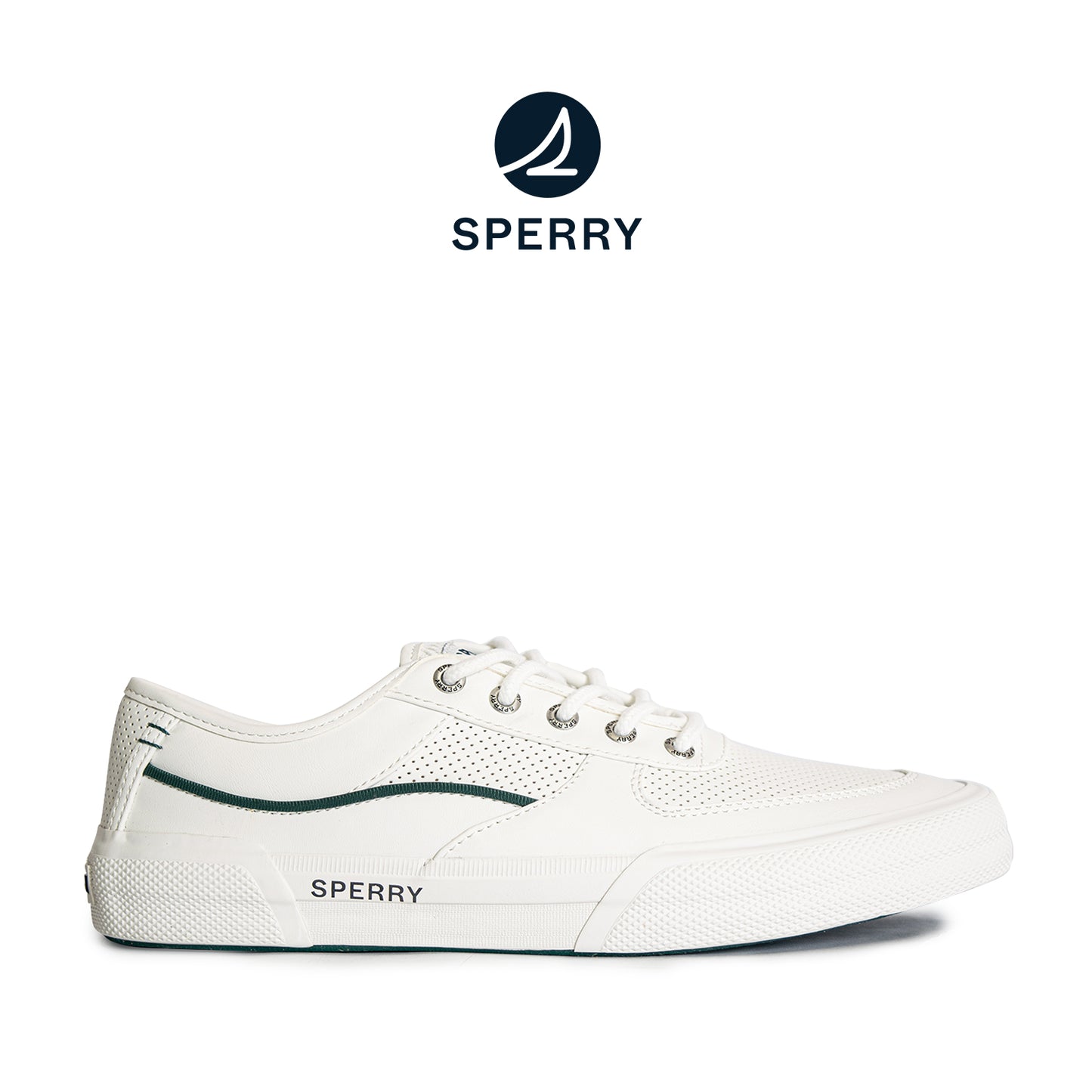 Sperry Men's Soletide Leather Sneakers - Off White/Green (25S00401)