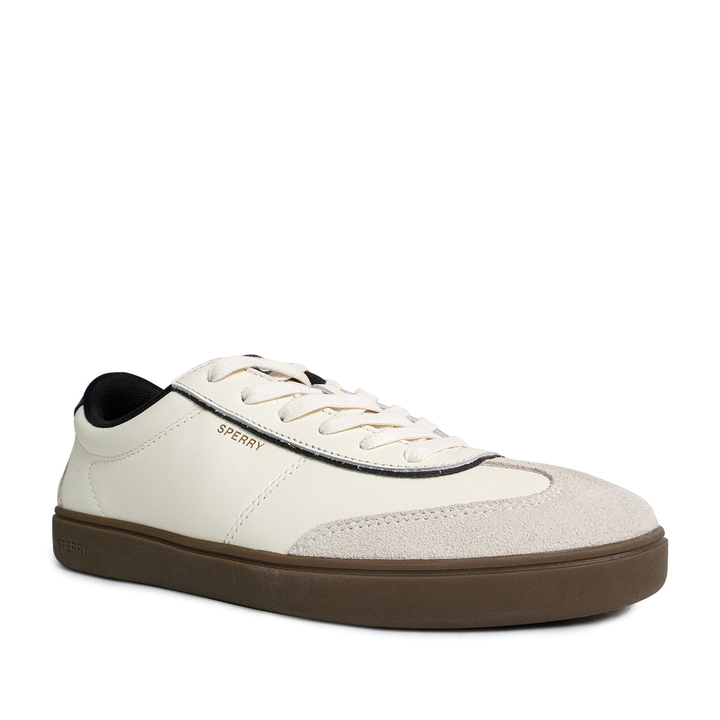 Sperry Men's Pier 90 Leather Sneakers - Off-White/Black/Gum (25S00431)