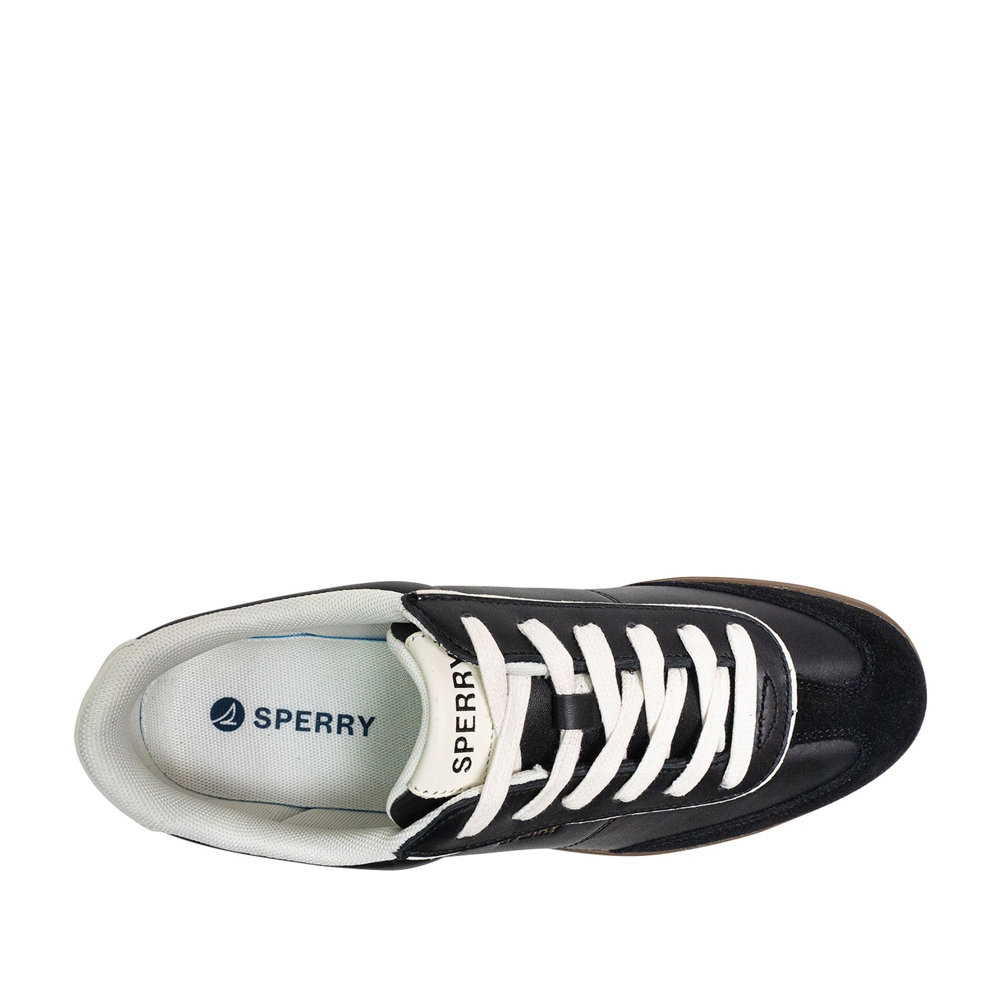 Sperry Men's Pier 90 Leather Sneakers - Black/White/Gum (25S00441)