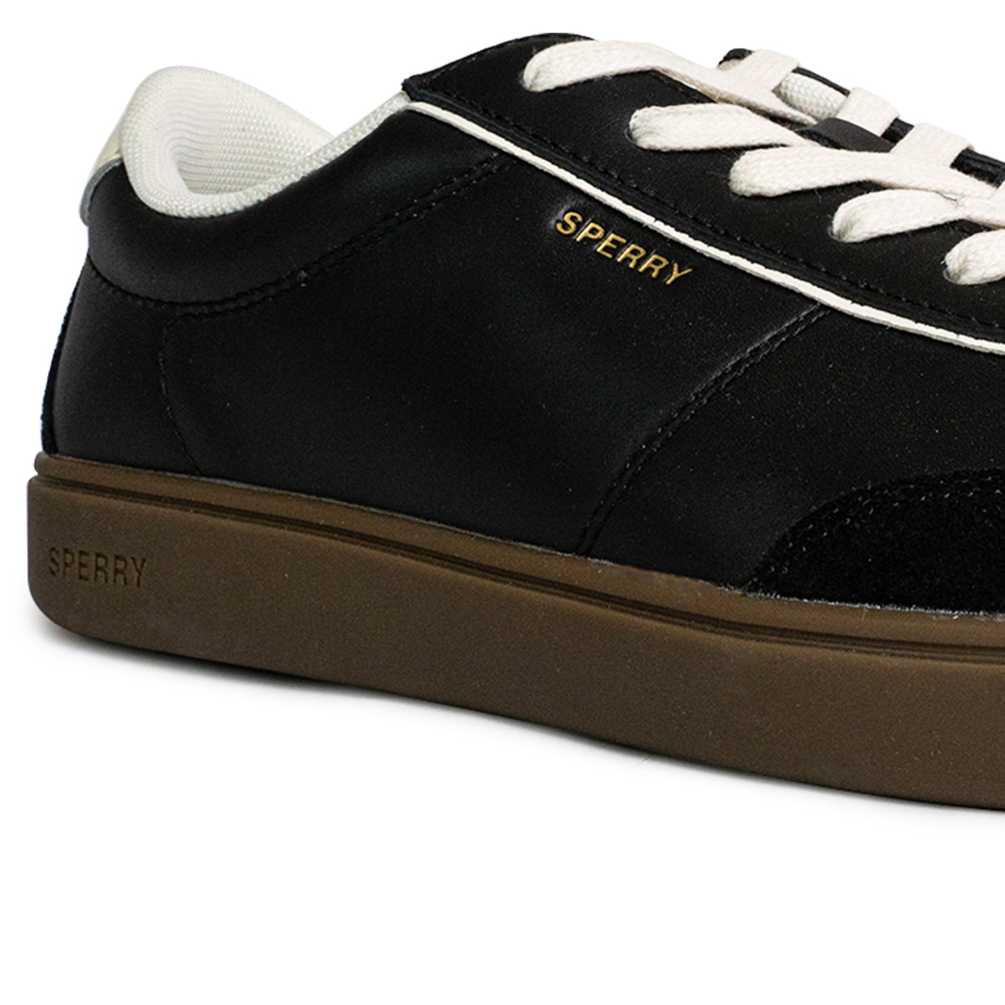 Sperry Men's Pier 90 Leather Sneakers - Black/White/Gum (25S00441)