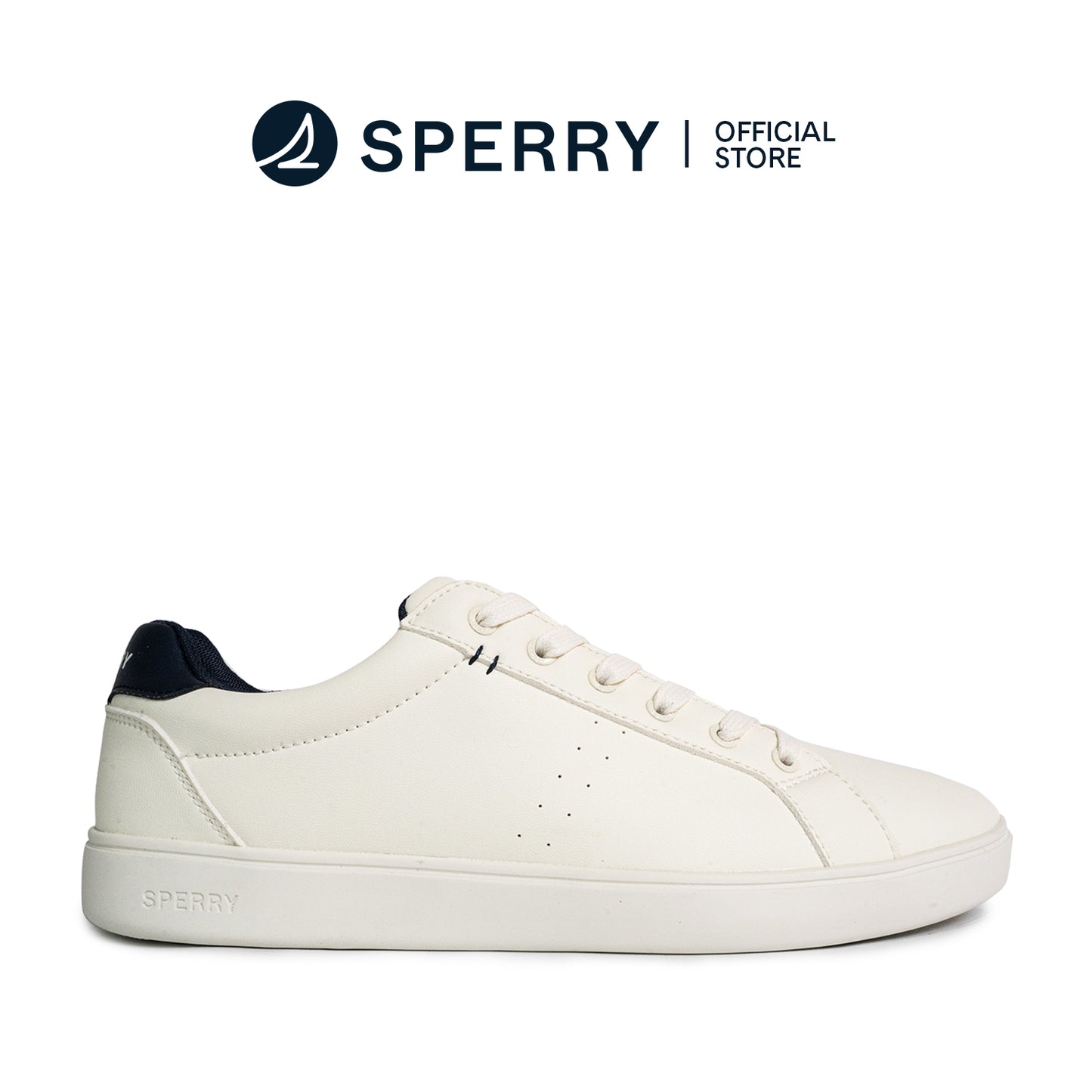 Sperry Men's Deck 90 LTT Leather Sneakers - Off-White/Navy (25S00551)