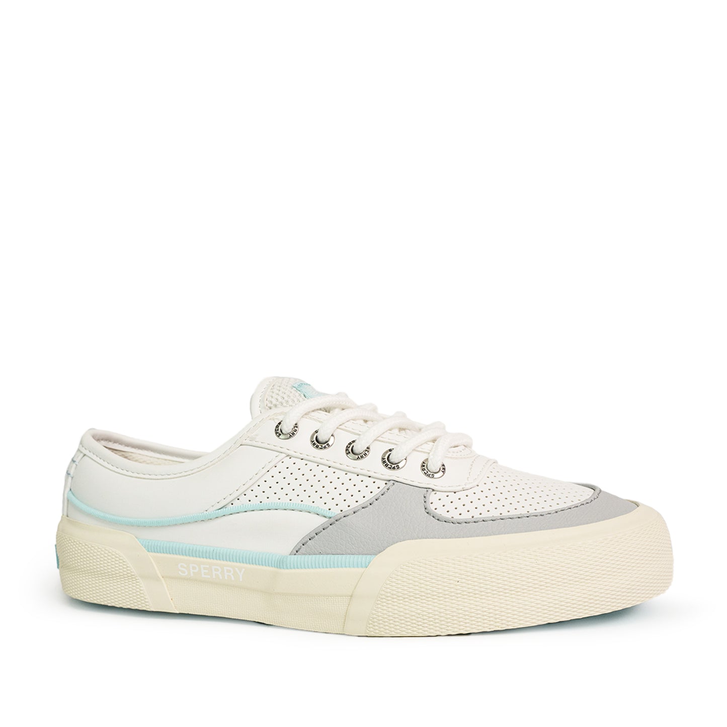 Sperry Women's Soletide Leather Sneakers - White/Blue (25S00932)