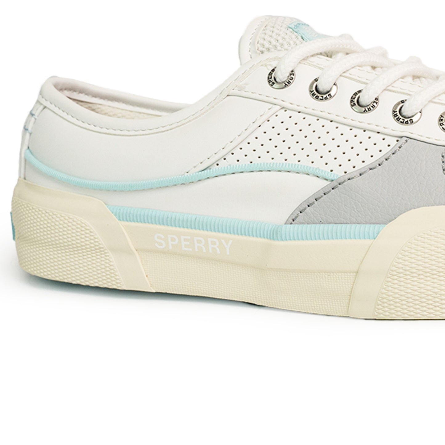 Sperry Women's Soletide Leather Sneakers - White/Blue (25S00932)