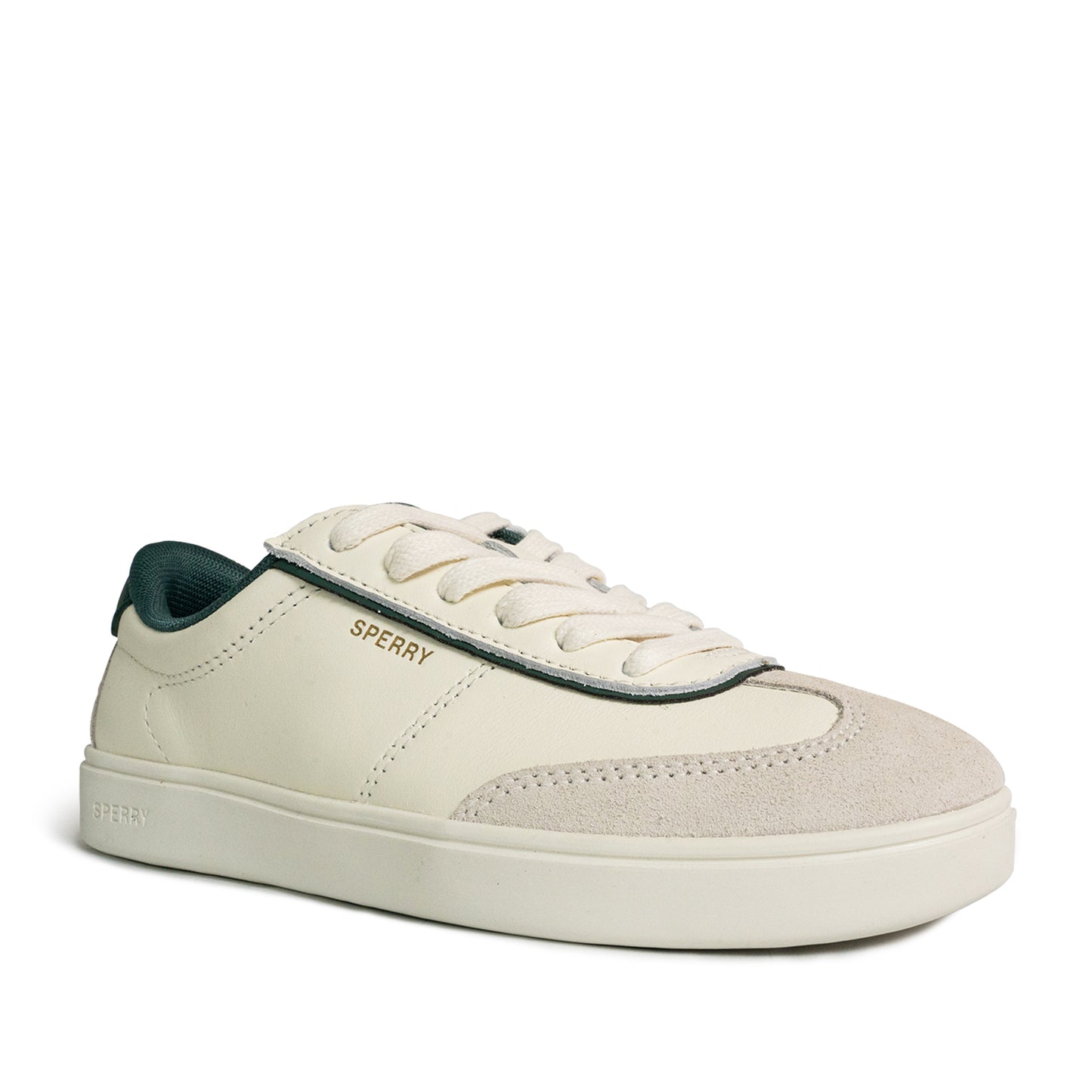 Sperry Women's Pier 90 Leather Sneakers - Off White/Green (25S00982)