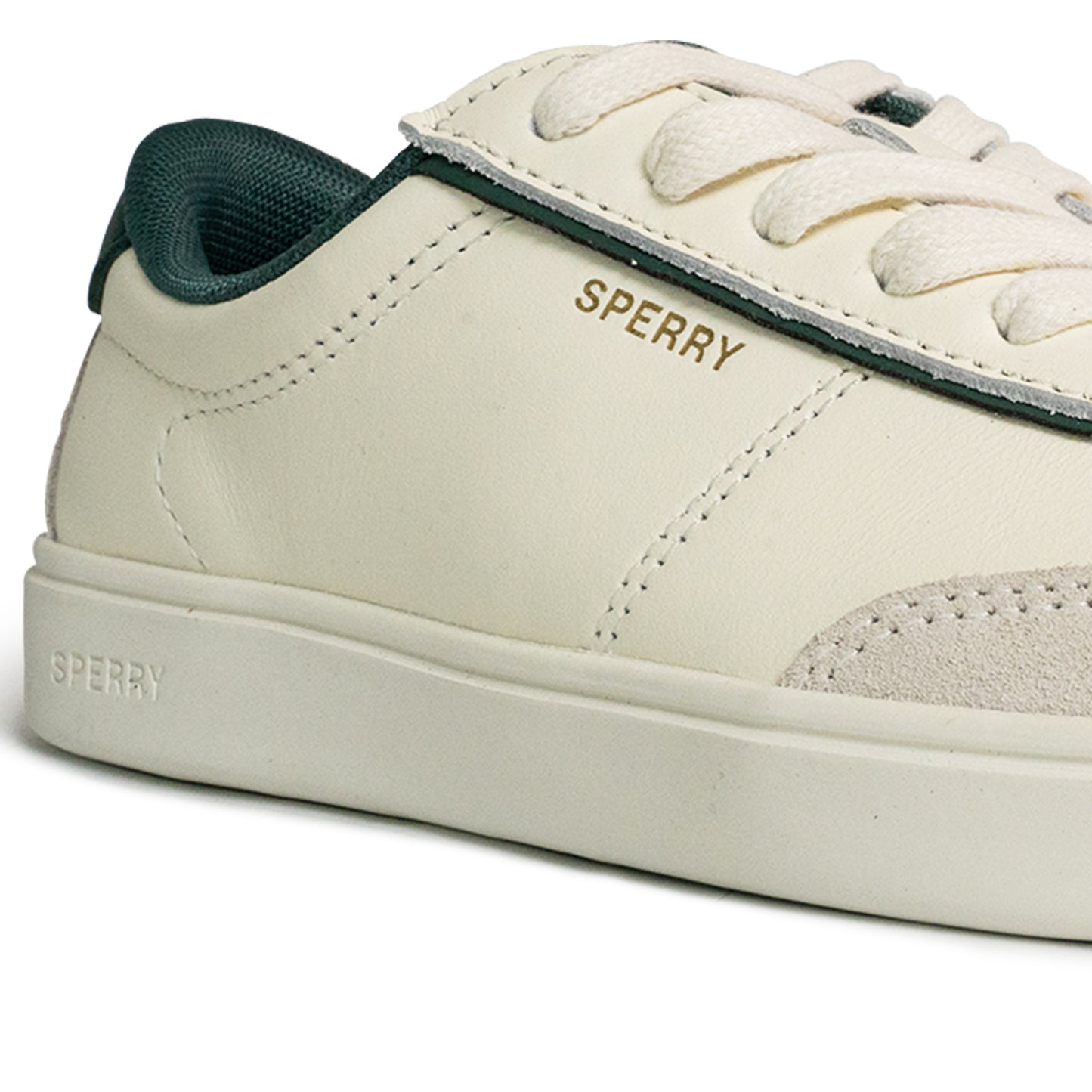 Sperry Women's Pier 90 Leather Sneakers - Off White/Green (25S00982)