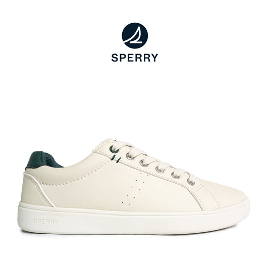 Sperry Women's Deck 90 LTT Leather Sneakers - Off White/Green (25S01172)