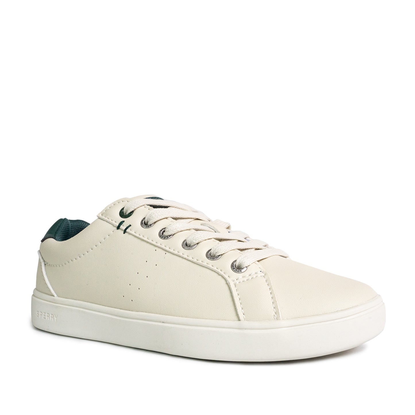 Sperry Women's Deck 90 LTT Leather Sneakers - Off White/Green (25S01172)
