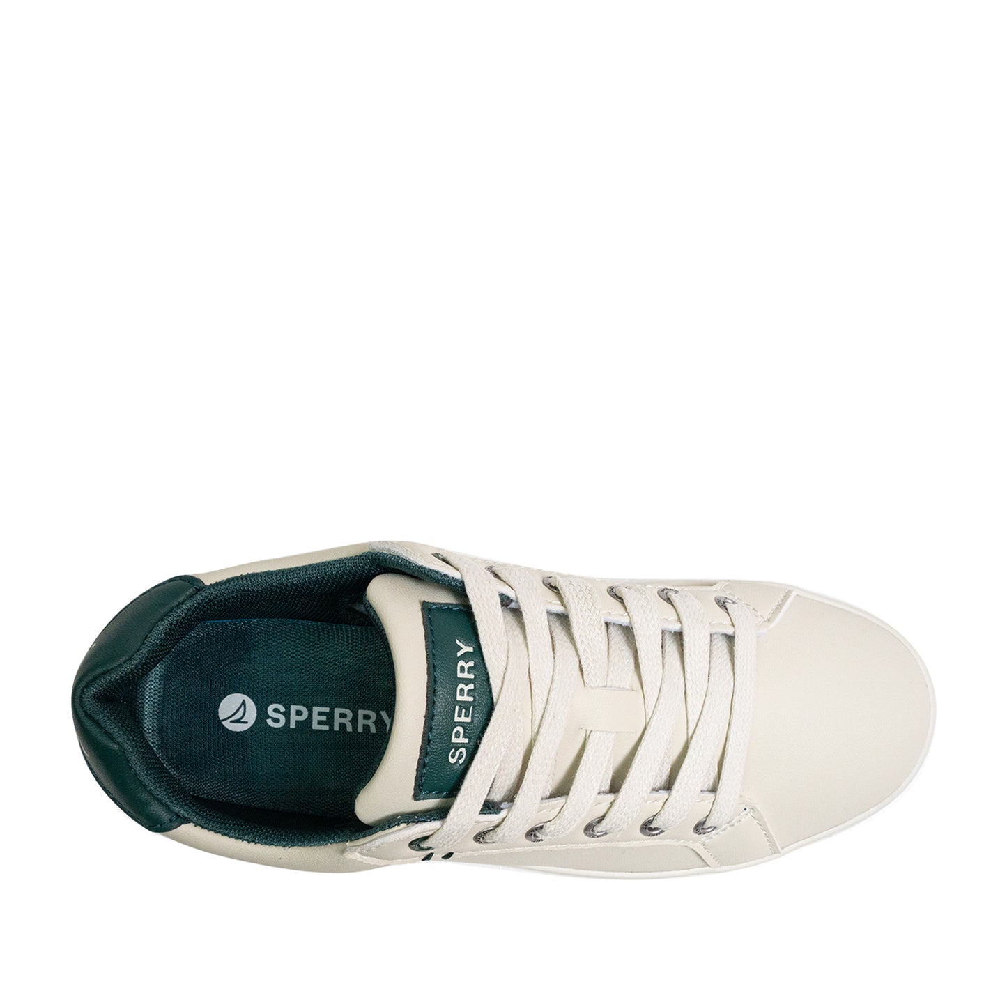Sperry Women's Deck 90 LTT Leather Sneakers - Off White/Green (25S01172)