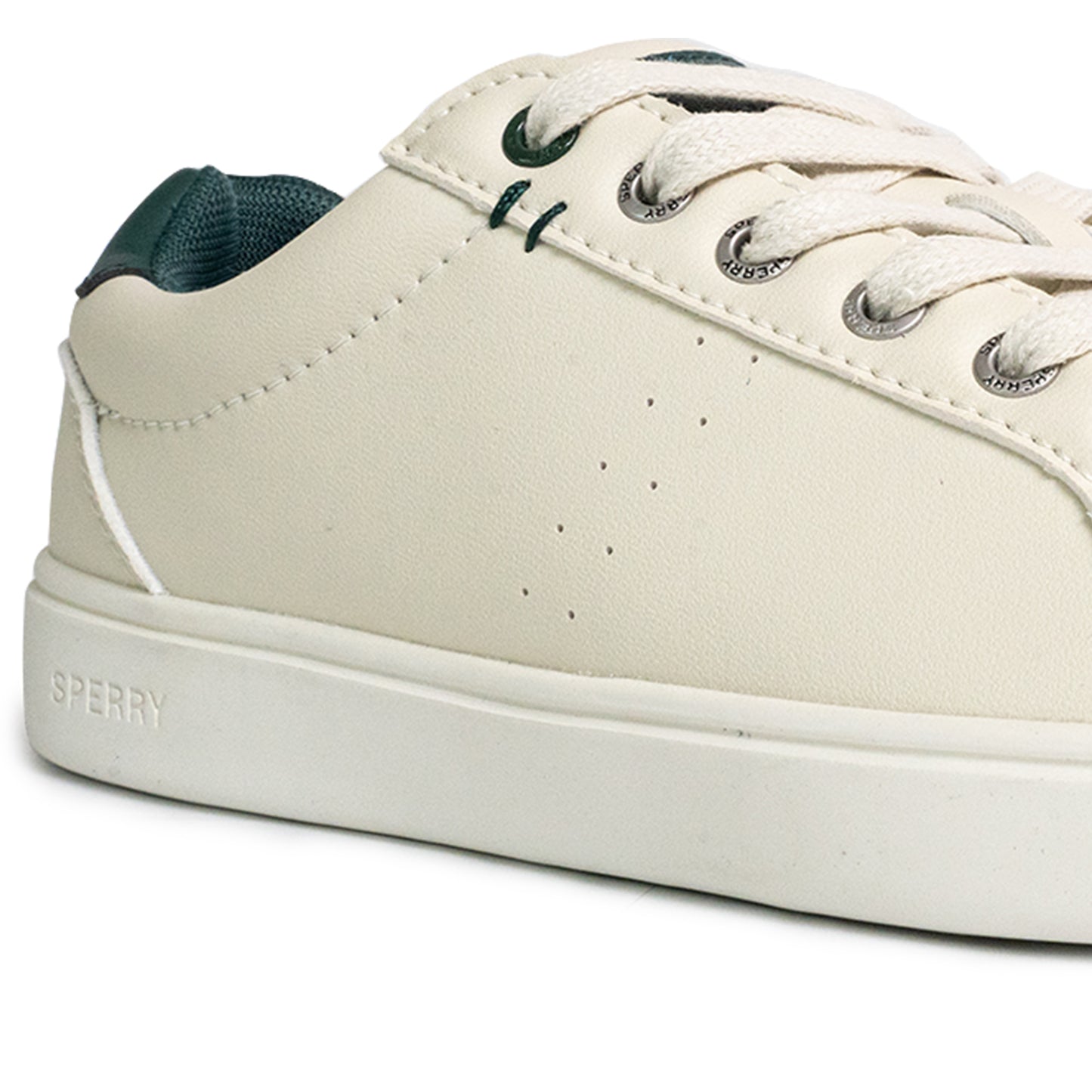 Sperry Women's Deck 90 LTT Leather Sneakers - Off White/Green (25S01172)