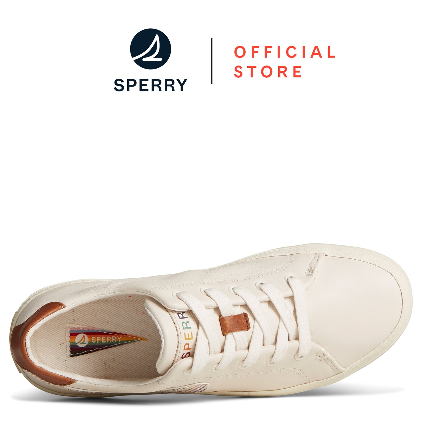Sperry Women's Sandy LTT Pride Sneaker White (STL25618)