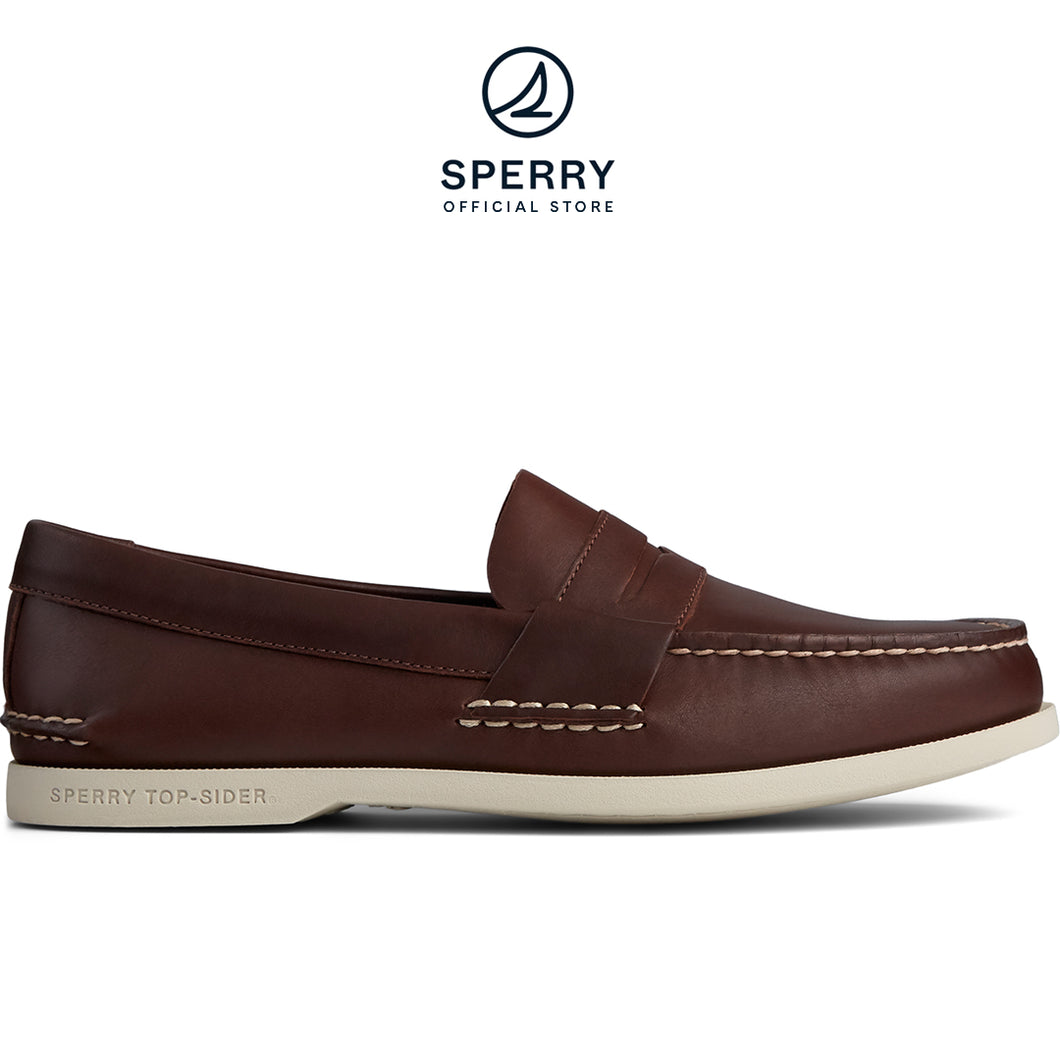 SPERRY Men's Authentic Original PLUSHWAVE Penny Boat Shoe - Brown (STS22387)