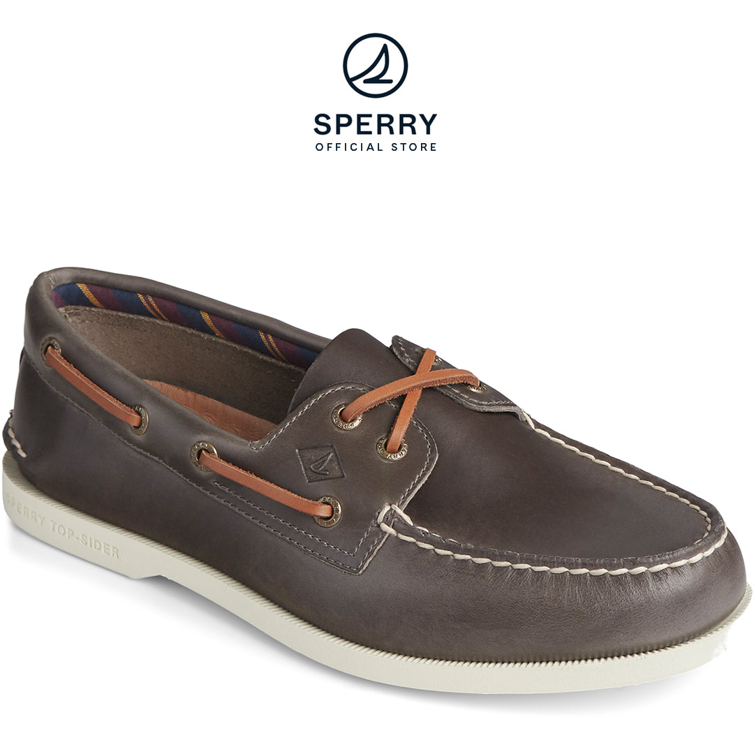 Sperry Men's Authentic Original Plushwave Varsity Boat Shoe - Grey (STS22550)