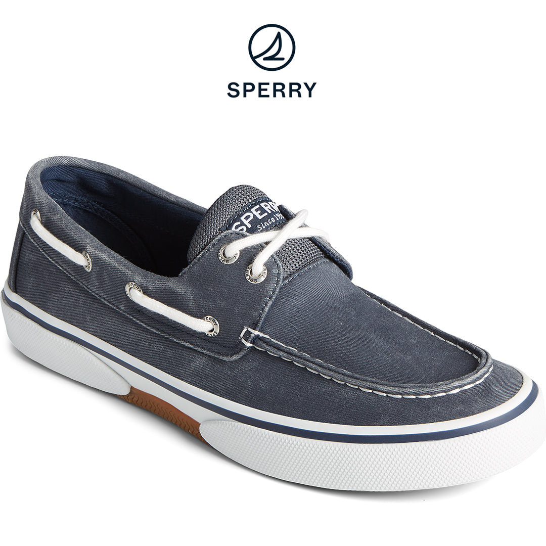 Sperry Men's Halyard 2-Eye Saltwashed Sneaker Navy (STS23584)