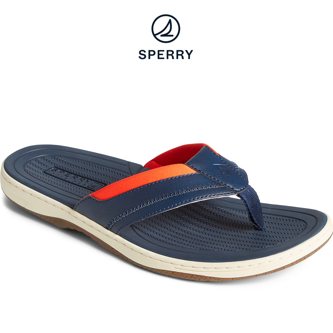 Sperry Men's Havasu Sport Flip Flop Sandals Navy/Orange (STS24078)