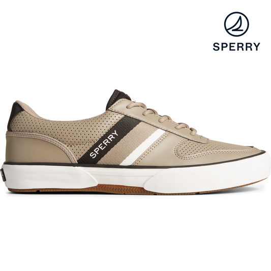 Sperry Men's Halyard Retrol Lace Up Tri-Tone Sneaker - Taupe (STS24421)