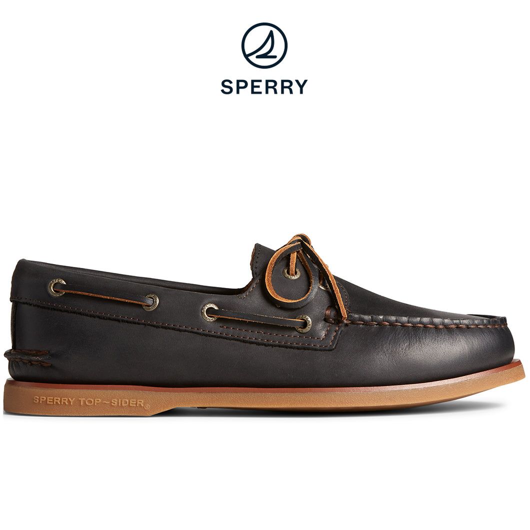SPERRY Men's Gold Cup Authentic Original Burnished Leather - Black (STS24494)