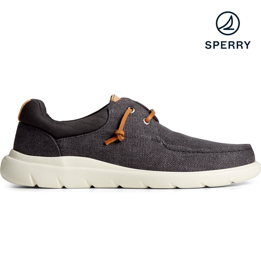 Sperry Men's Captain's Moc Hemp Slip On Sneaker - Black (STS24807)