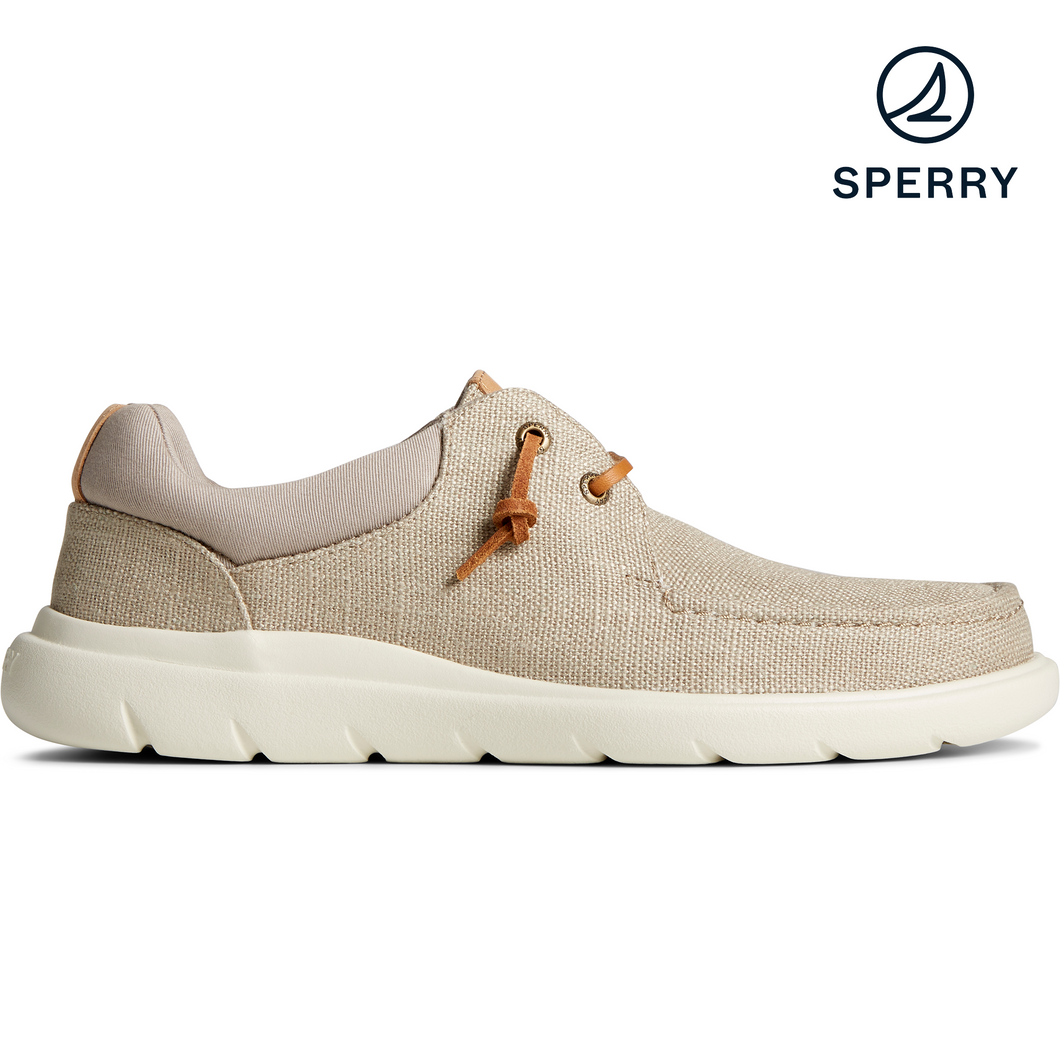 SPERRY Men's Captain's Moc Hemp Slip On Sneaker - Taupe (STS24809)