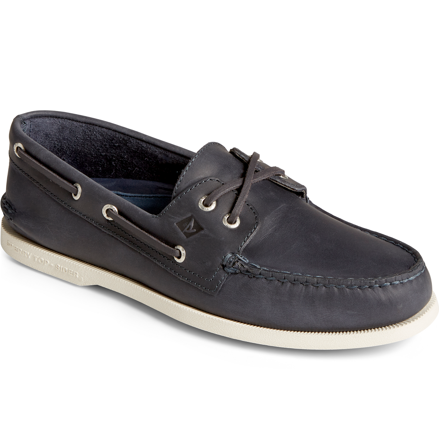 Sperry Men's Authentic Original Cross Lace Leather Boat Shoe - Navy (STS24868)