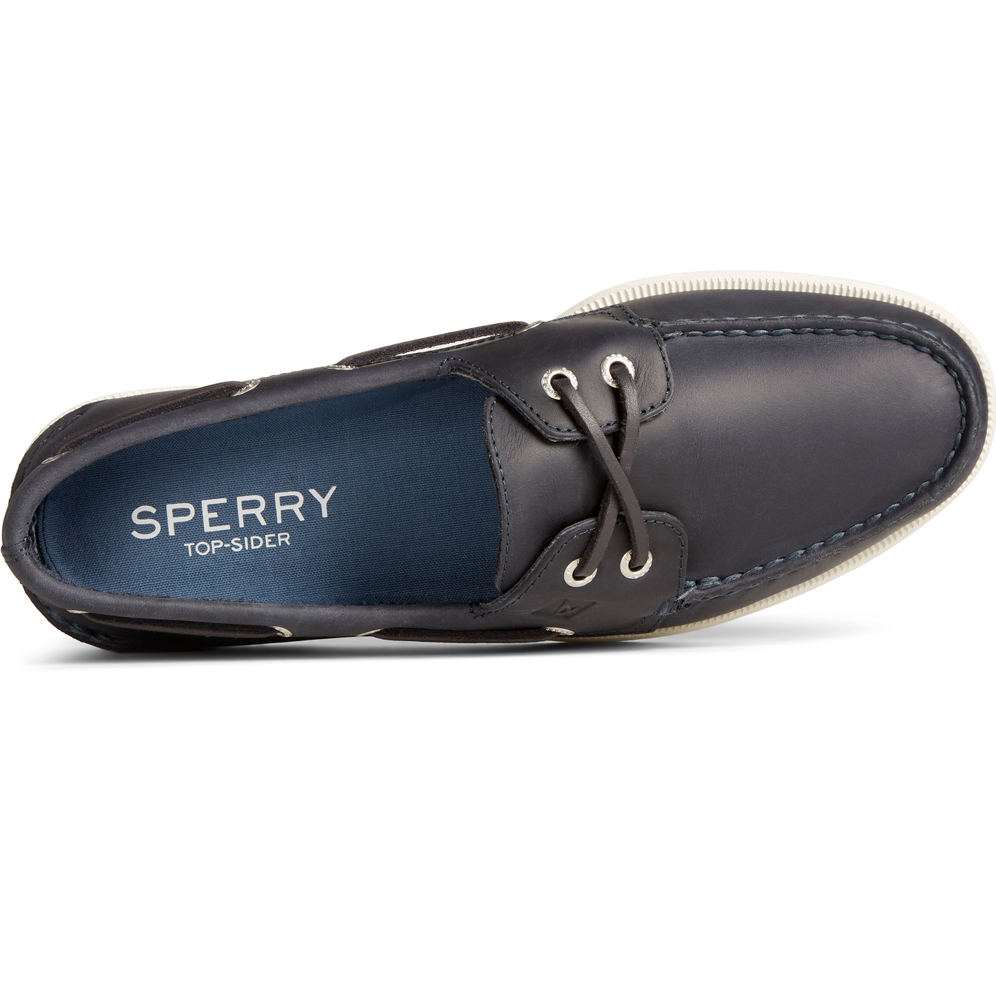 Sperry Men's Authentic Original Cross Lace Leather Boat Shoe - Navy (STS24868)