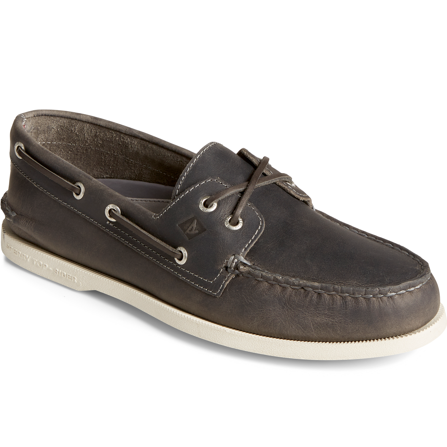 Sperry Men's Authentic Original Cross Lace Leather Boat Shoe - Grey (STS24869)