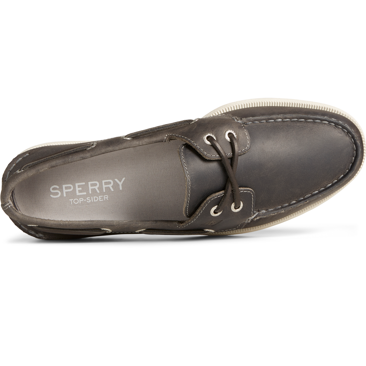 Sperry Men's Authentic Original Cross Lace Leather Boat Shoe - Grey (STS24869)