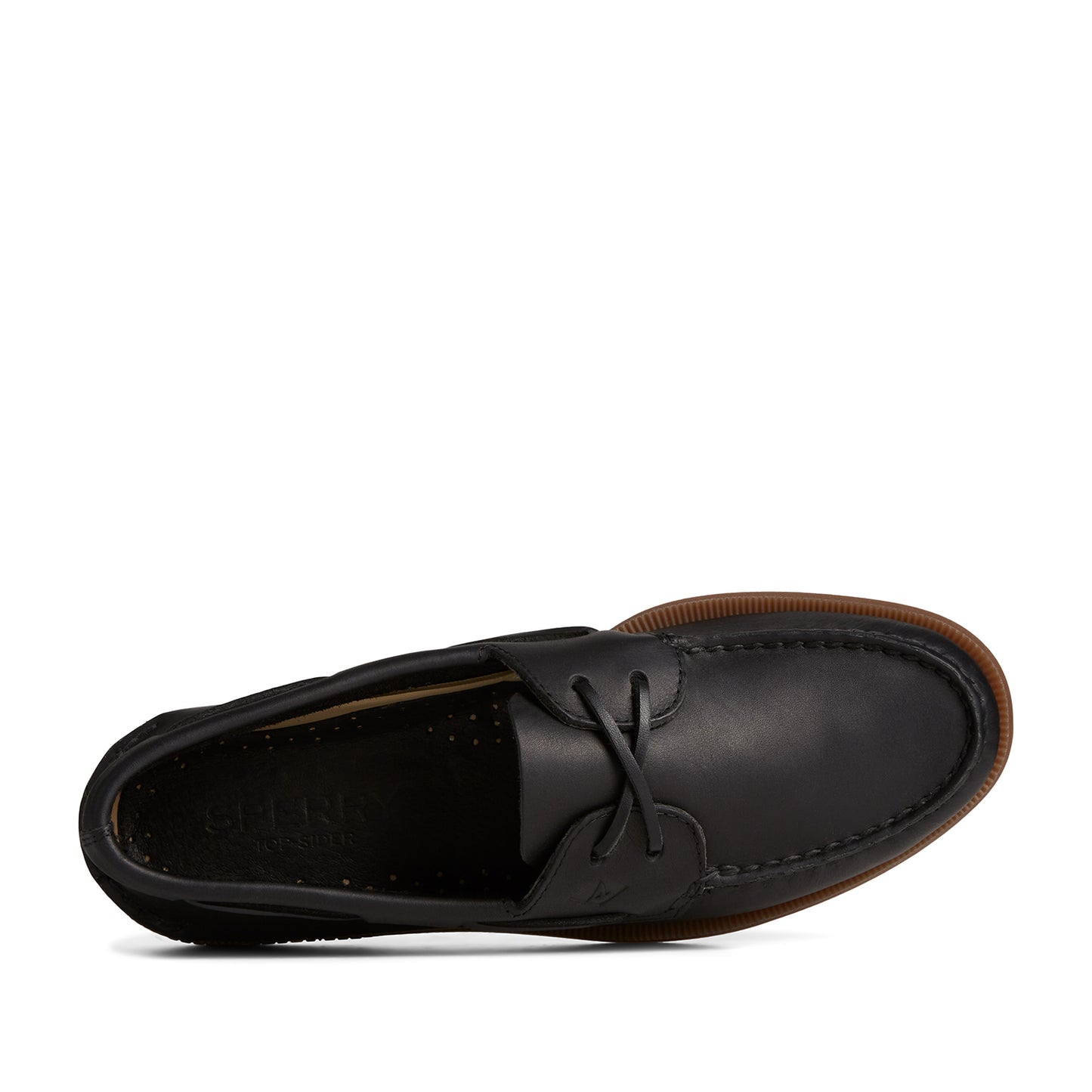 Sperry Men's Authentic Original™ Cross Lace Leather Boat Shoes Topsider - Black (4F001310)