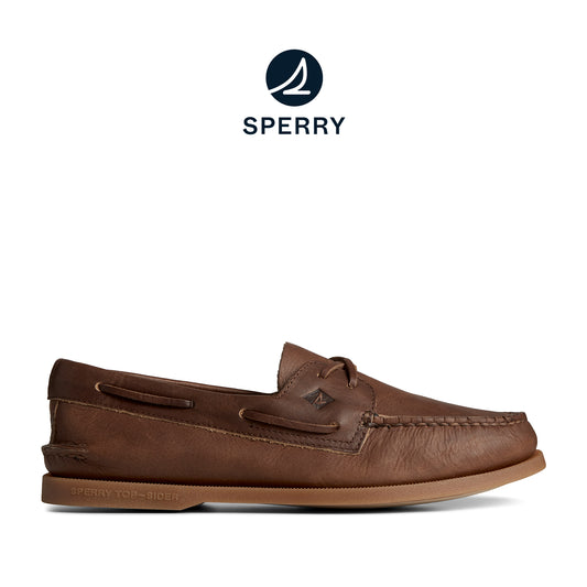 Sperry Men's Authentic Original™Cross Lace Leather Boat Shoes Topsider - Brown (24F001410)