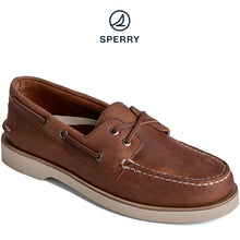 Load image into Gallery viewer, Sperry Men&#39;s Authentic Original 2-Eye Double Sole Cross Lace Boat Shoe Dark Tan (STS25283)
