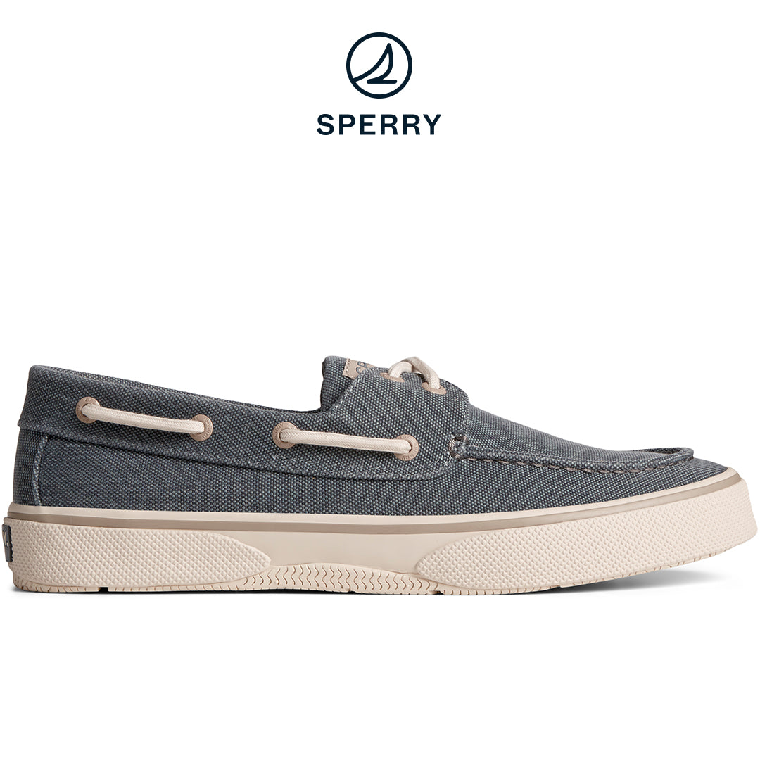 Sperry Men's SeaCycled™ Halyard 2-Eye Washed Canvas Boat Sneaker Blue (STS25384)