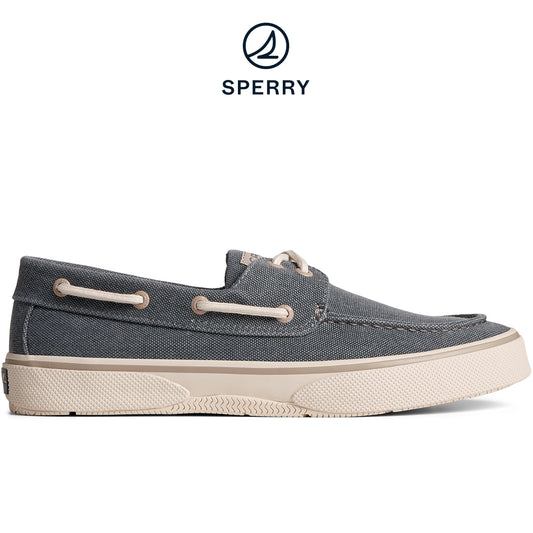 Sperry Men's SeaCycled™ Halyard 2-Eye Washed Canvas Boat Sneaker Blue (STS25384)