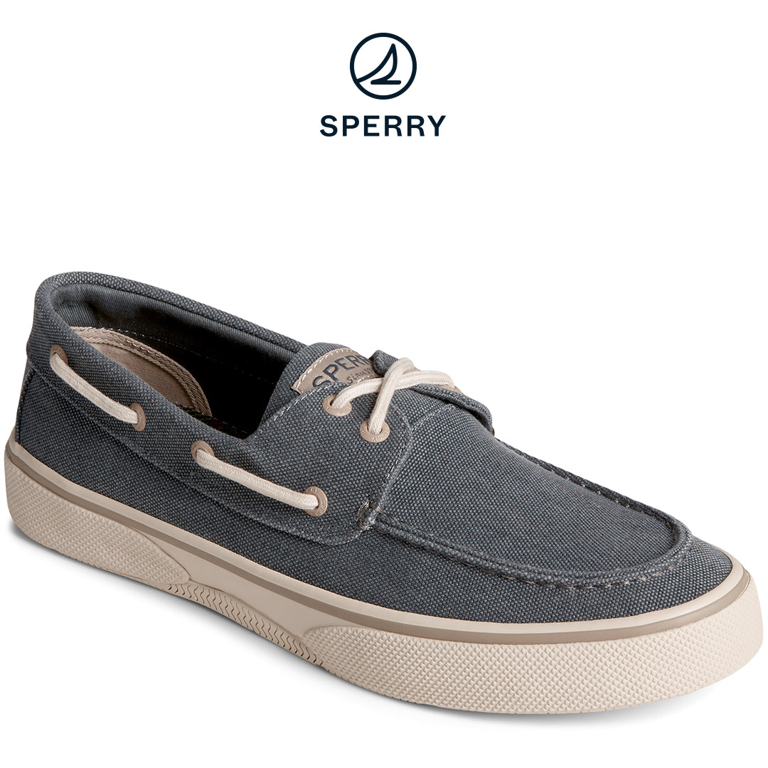 Sperry Men's SeaCycled™ Halyard 2-Eye Washed Canvas Boat Sneaker Blue (STS25384)
