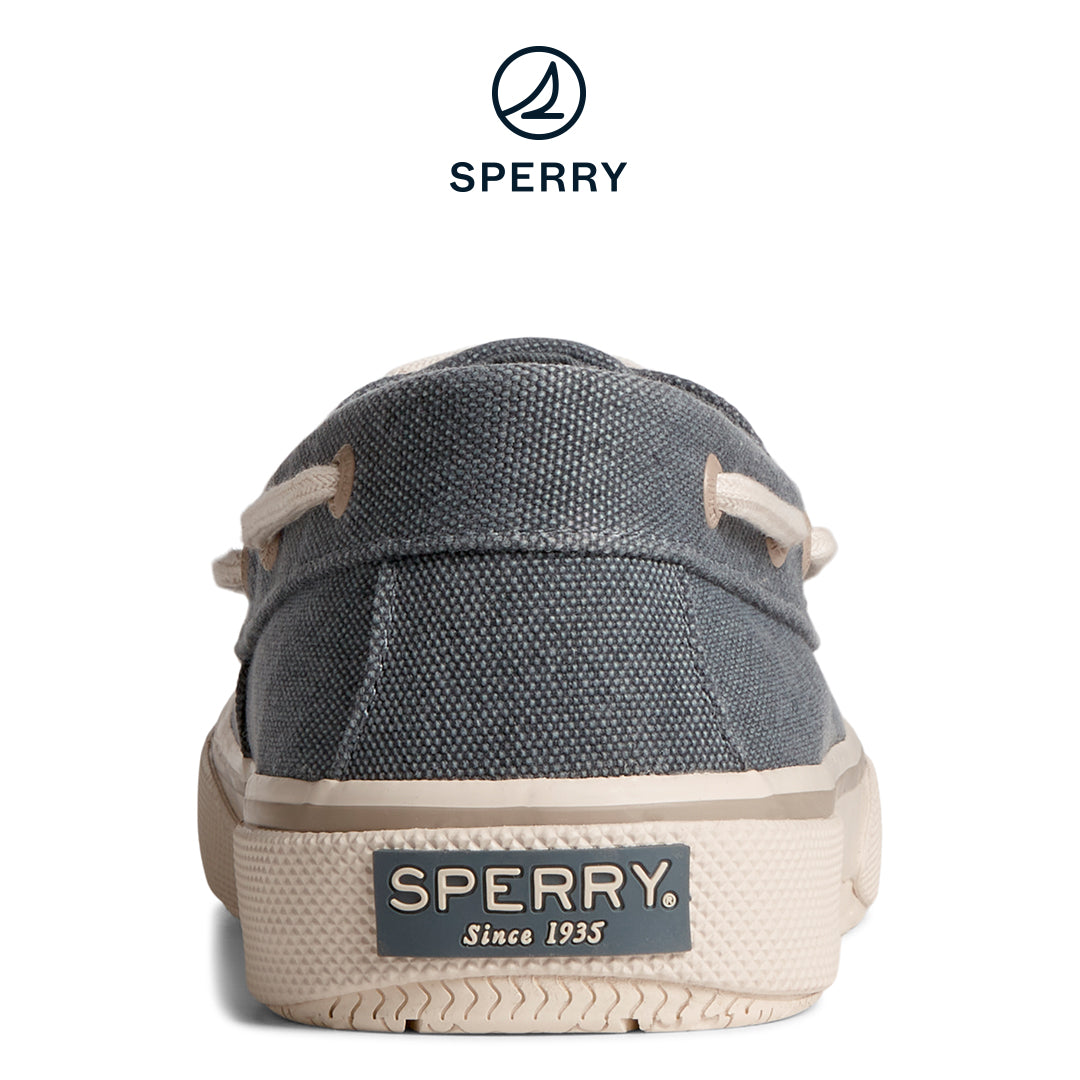 Sperry Men's SeaCycled™ Halyard 2-Eye Washed Canvas Boat Sneaker Blue (STS25384)