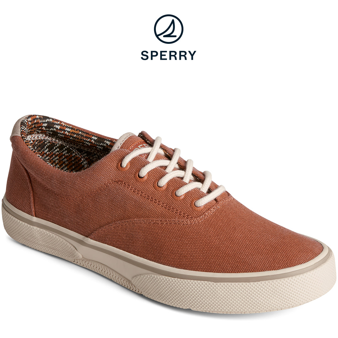 Sperry Men's SeaCycled Halyard CVO Washed Canvas Sneaker Copper (STS25392)
