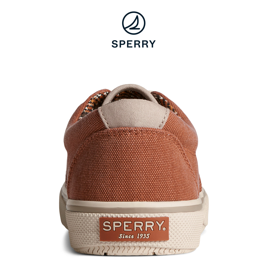 Sperry Men's SeaCycled Halyard CVO Washed Canvas Sneaker Copper (STS25392)