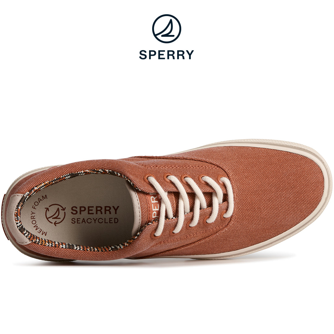 Sperry Men's SeaCycled Halyard CVO Washed Canvas Sneaker Copper (STS25392)