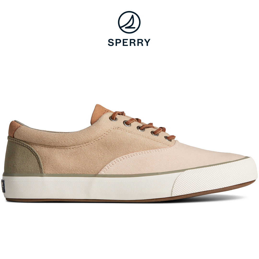 Sperry Men's SeaCycled Striper II CVO Twill Sneaker Tan (STS25427)