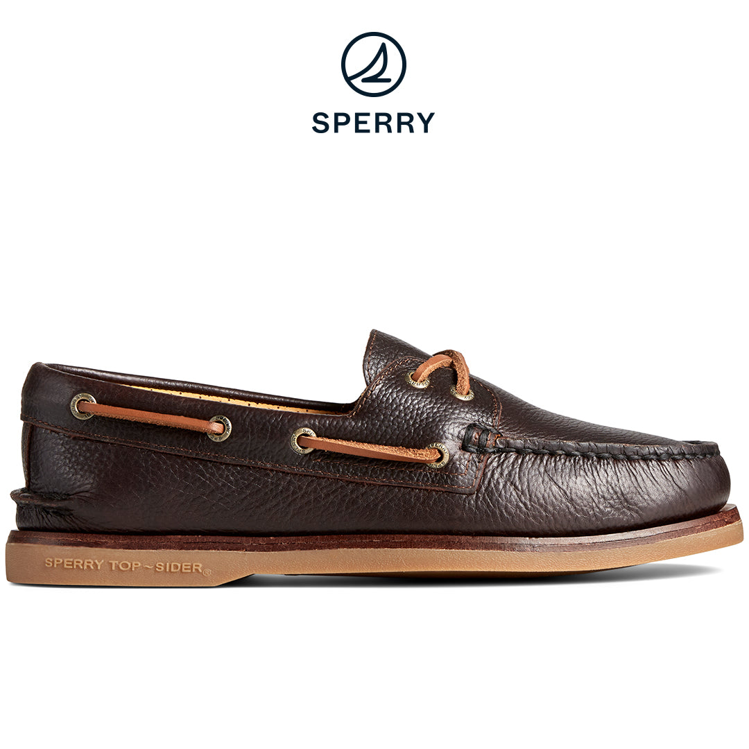 Sperry Men's Gold Cup™ Authentic Original™ 2-Eye Tumbled Leather Boat Shoe Brown (STS25502)