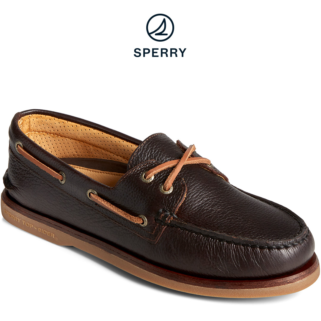 Sperry Men's Gold Cup™ Authentic Original™ 2-Eye Tumbled Leather Boat Shoe Brown (STS25502)